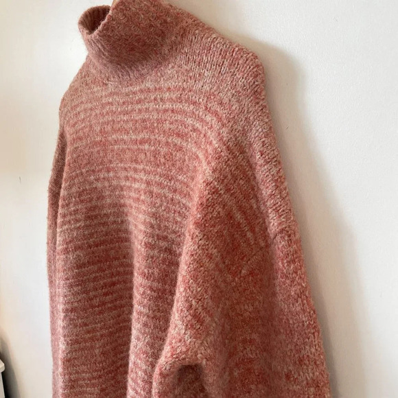 Zara Wool Alpaca Blend Soft Knit Sweater Oversized Heather Orange Size XS/Small - Picture 7 of 10